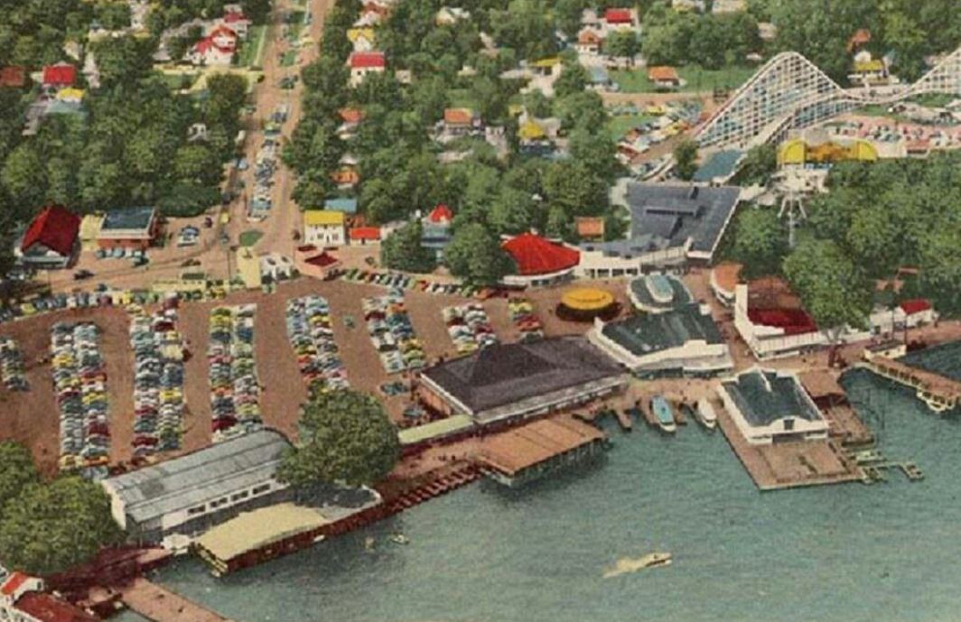 Buckeye Lake amusement park from the sky